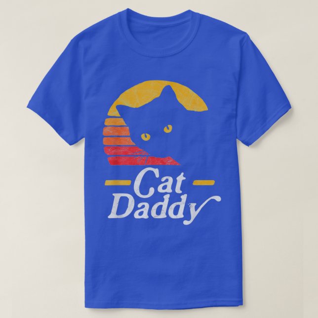 Cat Daddy Vintage Eighties Style Cat T-Shirt (Design Front)