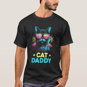 Cat Daddy Vintage Retro Vaporwave 70s 80s Cat Love T-Shirt