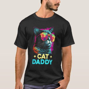 Cat Daddy Vintage Retro Vaporwave 70s 80s Cat Love T-Shirt