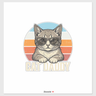 Cat Daddy Vintage Sunset Cool Cat Shirt Design_1