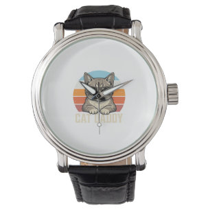 Cat Daddy Vintage Sunset Cool Cat Shirt Design_1 Watch