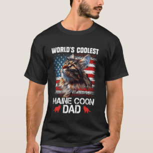 Cat Daddy WORLD'S COOLEST MAINE COON DAD America T-Shirt