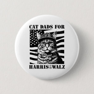 Cat Dads For Kamala Harris Cats Daddy Dad Wheimer 6 Cm Round Badge