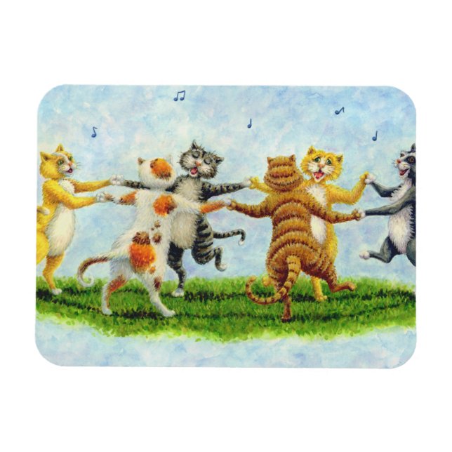 CAT DANCE SINGING FELINE MAGNET *Personalise (Horizontal)