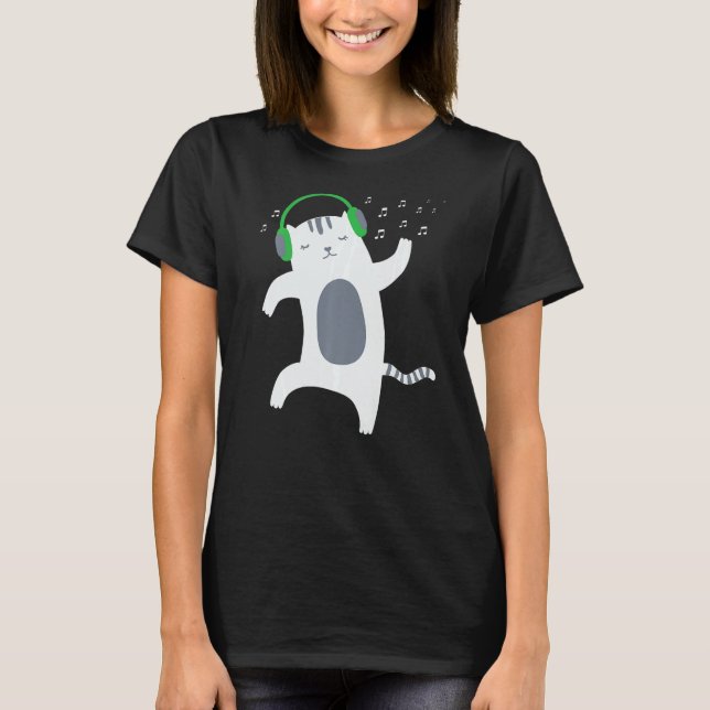 Cat Dancing For Men Women Music T-Shirt (Front)