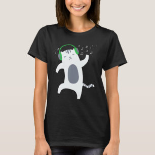 Cat Dancing For Men Women Music T-Shirt
