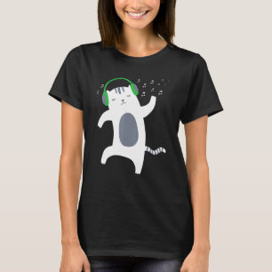 Cat Dancing For Men Women Music T-Shirt