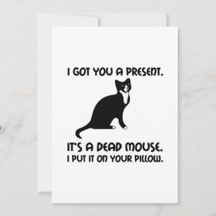 Cat Dead Mouse Pillow Thank You Card