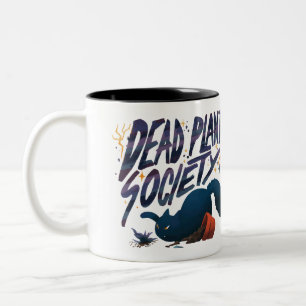Cat Dead Plant Society Two-Tone Coffee Mug