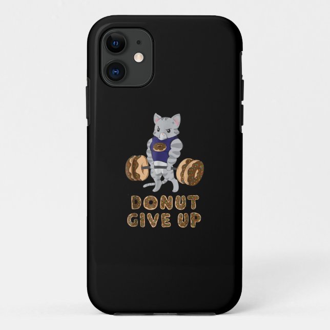 Cat Deadlift Powerlifting Doughnut Gym Case-Mate iPhone Case (Back)