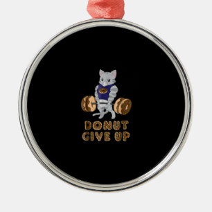 Cat Deadlift Powerlifting Doughnut Gym Metal Tree Decoration
