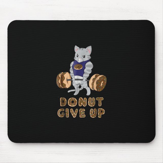 Cat Deadlift Powerlifting Doughnut Gym Mouse Mat (Front)