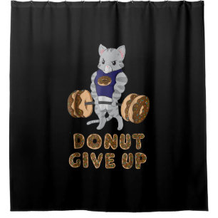 Cat Deadlift Powerlifting Doughnut Gym Shower Curtain