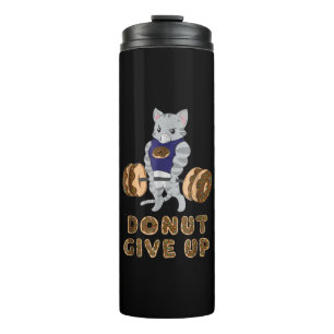 Cat Deadlift Powerlifting Doughnut Gym Thermal Tumbler