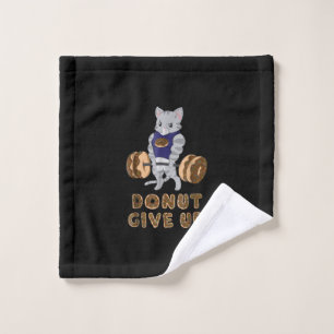 Cat Deadlift Powerlifting Doughnut Gym Wash Cloth