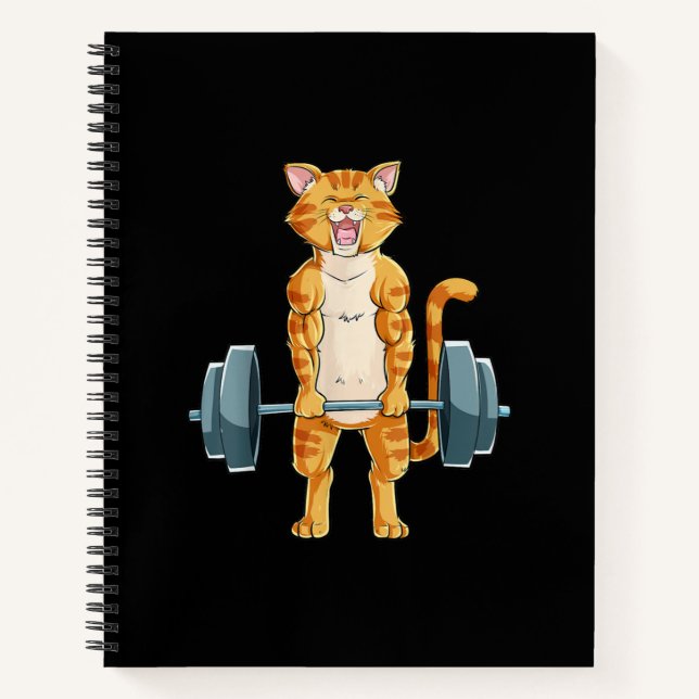 Cat Deadlift Powerlifting Gym Lifting Weights . Notebook (Front)