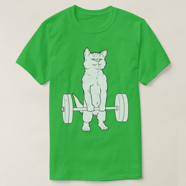 Cat Deadlift Powerlifting  T-Shirt (Design Front)