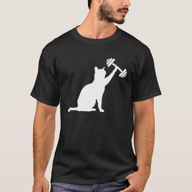 Cat deadlift weightlifting cat powerlifting kitty  T-Shirt (Front)
