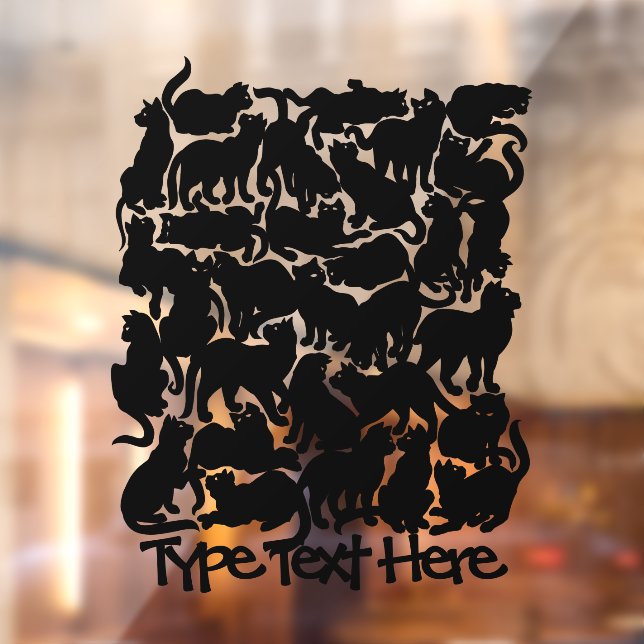 Cat Decal Personalise Black Cat Window Decals (Sheet 2)