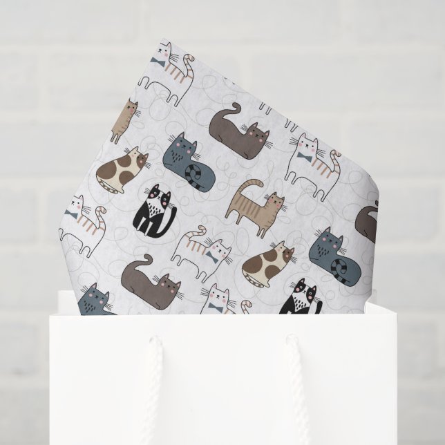 Cat Decoupage Tissue Paper, Kitty Kitten Paper (Gift Bag)