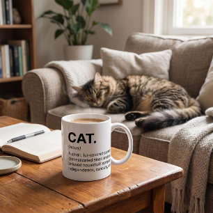 Cat Definition Noun Funny Cat Lover Coffee Mug