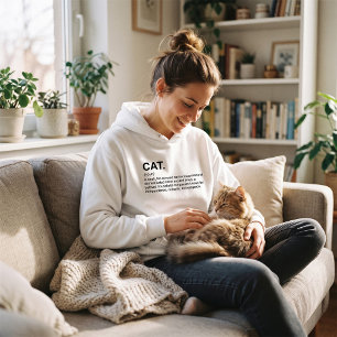 Cat Definition Noun Funny Cat Lover Hoodie