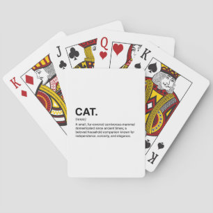 Cat Definition Noun Funny Cat Lover Playing Cards