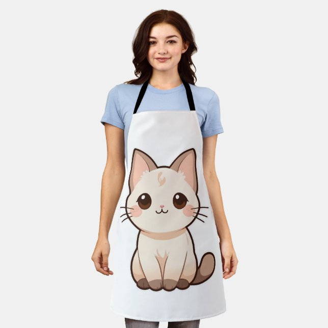 Cat Design Apron | Cute & Stylish Apron (Worn)