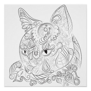 Cat design: Colouring poster