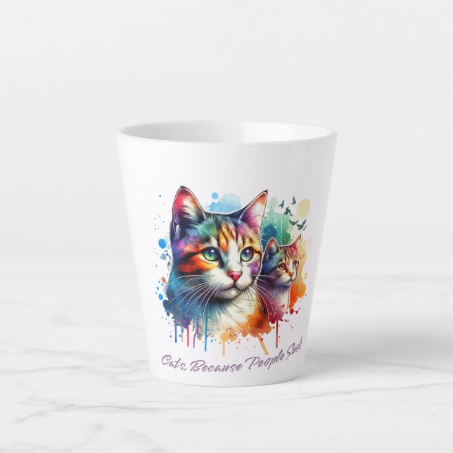 cat design latte mug (Front)