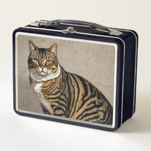 Cat Design Metal Lunchbox