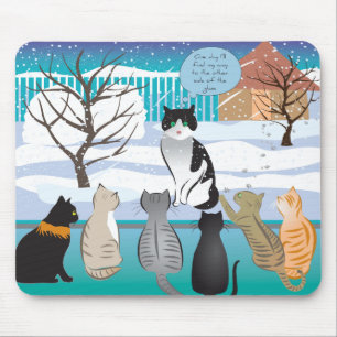 Cat Design Mouse Pad (Aqua)