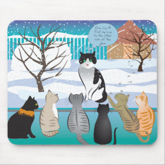 Cat Design Mouse Pad (Aqua)