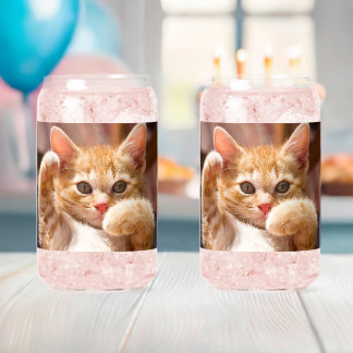 "Cat Design Printed Glass Set Pack Of 2