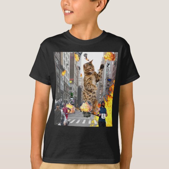 Cat Destroying City TShirt Zazzle.co.uk