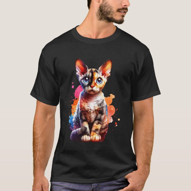 Cat Devon Rex T-Shirt (Front)