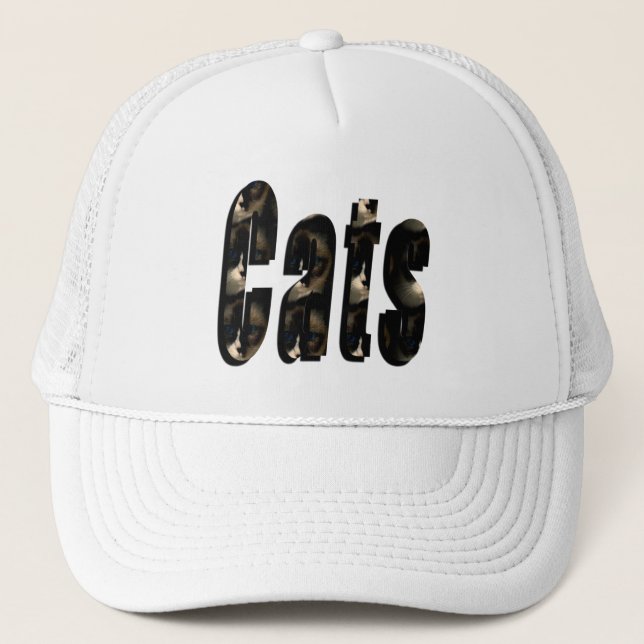 Cat Dimensional Logo Made From Ragdoll Cats, Trucker Hat (Front)
