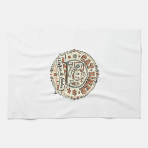 Cat Diner Cat Diner Retro Restaurant Cat Vintage V Tea Towel