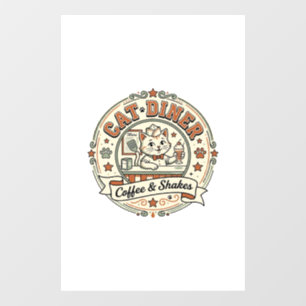 Cat Diner Cat Diner Retro Restaurant Cat Vintage V Window Cling