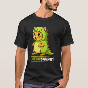 Cat Dinosaur Costume Trex Animal Lover Meow Saurus T-Shirt