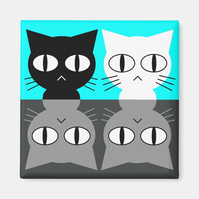 cat dirty clean dishwasher magnet (Front)