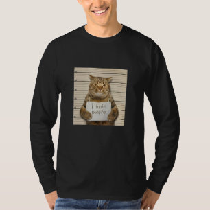 Cat Distressed I Hate People Cat Owner Cat T-Shirt