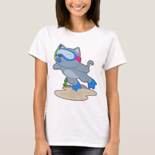 Cat Diver Snorkel Diving T-Shirt