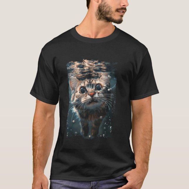 Cat Diving Sea T-Shirt (Front)