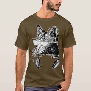 Cat DJ Funny Cat Person and Music Lover T-Shirt