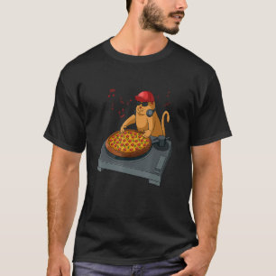 Cat Dj Kitten Lover Funny Pizza Music Boy DJ Pet O T-Shirt
