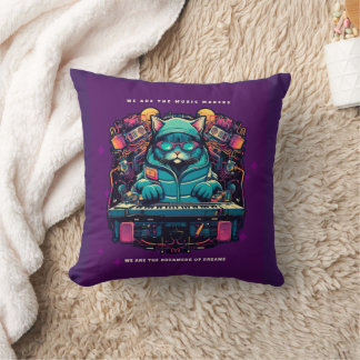CAT DJ MUSIC MAKER CHRISTMAS CUSHION