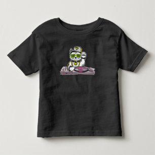 Cat DJ Techno Music Lover Electro Musician Toddler T-Shirt