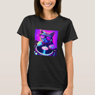 Cat DJ Vaporwave Aesthetic Men Boys Girls Women A T-Shirt