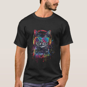 Cat DJ With Headphones And Sunglasses Kitty T-Shirt